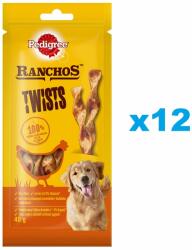 PEDIGREE Ranchos Twists 12x40 g recompense caini, cu pui