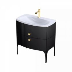 Oristo Set mobilier suspendat Oristo Louis 82cm cu 2 sertare, negru lucios (ORS50-SD2S-82-7/ORSUME-LU-82-92) (ORS50-SD2S-82-7/ORSUME-LU-82-92)