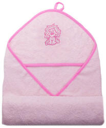 Stella fürdőlepedő hímzett 80x80 rózsaszín oroszlán - babamarket