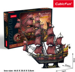 CubicFun 3D puzzle -Queen Anne's Revenge- vörös változat-391 db-os CubicFun (3D-T4040)