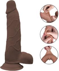 Passion Labs Dildo Evan Sliding&Bendable, TPE Strat Dublu, Maro, 22 cm, Passion Labs Dildo