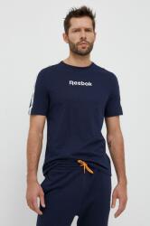 Reebok tricou din bumbac culoarea albastru marin, cu imprimeu PPYX-TSM18Z_59X