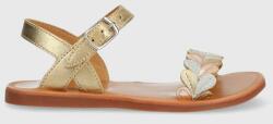 Pom D'api sandale din piele pentru copii culoarea auriu PPYX-OBG18U_10Y