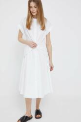 Ralph Lauren rochie culoarea alb, midi, evazati PPYX-SUD23O_00X