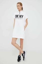 DKNY rochie culoarea alb, mini, oversize PPYX-SUD015_00X