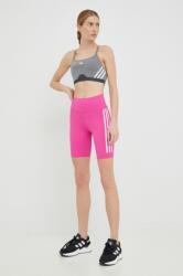 adidas Performance pantaloni scurți de antrenament Training Icons femei, culoarea roz, cu imprimeu, high waist PPYX-SZD059_42X