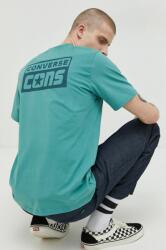 Converse tricou din bumbac culoarea turcoaz, cu imprimeu PPYX-TSM22T_65X