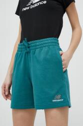 New Balance pantaloni scurti culoarea verde, neted PPYX-SZU005_96X