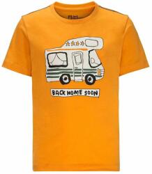 Jack Wolfskin tricou de bumbac pentru copii WOLF & VAN T B culoarea portocaliu, cu imprimeu PPYX-TSK08U_22X