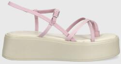 Vagabond Shoemakers sandale de piele Courtney femei, culoarea roz, cu platforma PPYY-OBD0K4_03X