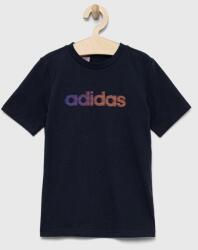 Adidas tricou de bumbac pentru copii culoarea albastru marin, cu imprimeu PPYX-TSB00P_59X