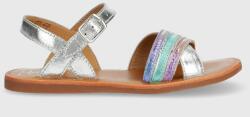 Pom D'api sandale din piele pentru copii culoarea argintiu PPYX-OBG19B_SLV