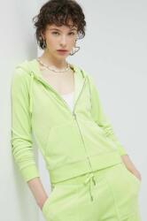 Juicy Couture bluza femei, culoarea verde, cu glugă, neted PPYX-BLD0GE_77X