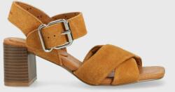 Pepe Jeans sandale din piele intoarsa ALTEA culoarea maro, PLS90584 PPYX-OBD1RD_88X