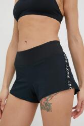 Roxy pantaloni scurți de alergare Bold Moves femei, culoarea negru, cu imprimeu, medium waist PPYX-SZD0BC_99X
