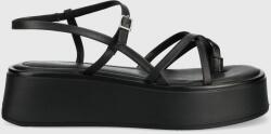 Vagabond Shoemakers sandale de piele Courtney femei, culoarea negru, cu platforma PPYY-OBD0K5_99X