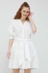 Tommy Hilfiger rochie din bumbac culoarea alb, mini, evazati PPYX-SUD1NP_00X