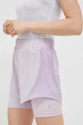 Fila pantaloni scurți de antrenament Revin culoarea violet, neted, high waist PPYX-SZD0AE_45X