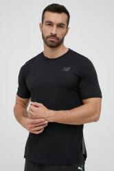 New Balance tricou de alergare Q Speed culoarea negru, neted PPYX-TSM1W5_99X