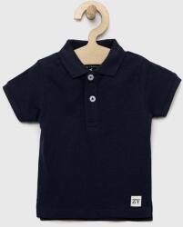 Zippy tricouri polo din bumbac pentru bebeluși culoarea albastru marin, neted PPYX-POB03C_59X