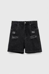 Birba&Trybeyond pantaloni scurti din denim pentru copii culoarea negru, neted PPYX-SZG05D_99X