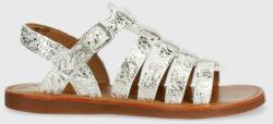 Pom D'api sandale din piele pentru copii culoarea argintiu PPYX-OBG1AW_SLV