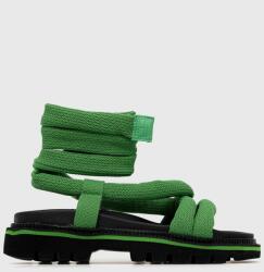 Tommy Jeans sandale CHUNKY SANDAL femei, culoarea verde, cu platforma, EN0EN02073 PPYX-OBD1H3_76X