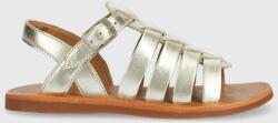 Pom D'api sandale din piele pentru copii culoarea argintiu PPYX-OBG1AD_SLV