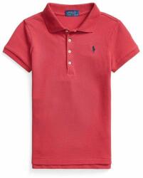 Ralph Lauren tricou polo copii culoarea rosu, neted PPYX-POB026_33X