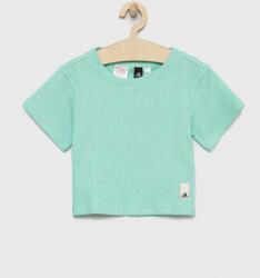 Adidas tricou de bumbac pentru copii culoarea turcoaz PPYX-TSG008_65X