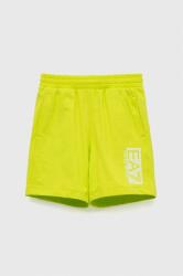 EA7 Emporio Armani pantaloni scurți din bumbac pentru copii culoarea verde, talie reglabila PPYX-SZB02I_71X
