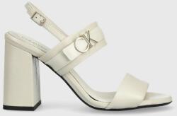 Calvin Klein sandale de piele BLOCK HL SANDAL 85HH W/HW culoarea alb, HW0HW01486 PPYX-OBD0HU_01X
