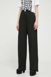Love Moschino pantaloni din amestec de in culoarea negru, drept, high waist PPYX-SPD052_99X
