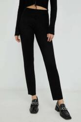 Resume Résumé pantaloni de lana femei, culoarea negru, drept, high waist PPYX-SPD0C0_99X