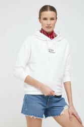 Tommy Hilfiger bluza femei, culoarea alb, cu glugă, cu imprimeu PPYX-BLD0PS_00X