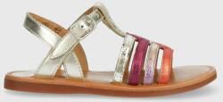 Pom D'api sandale din piele pentru copii culoarea argintiu PPYX-OBG19M_SLV