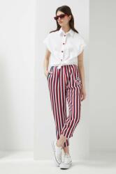 Love Moschino pantaloni femei, drept, high waist PPYX-SPD05I_MLC