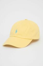 Ralph Lauren șapcă din bumbac culoarea galben, neted PPYY-CAM035_11X