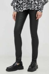Bruuns Bazaar pantaloni de piele Christa femei, culoarea negru PPYX-LGD00W_99X