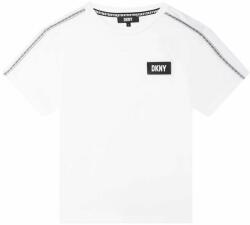 DKNY tricou de bumbac pentru copii culoarea alb, cu imprimeu PPYX-TSB0JU_00X