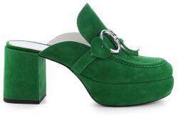 Kennel & Schmenger papuci din piele Ira femei, culoarea verde, cu toc drept, 91-44530 PPYX-KLD0YD_77X