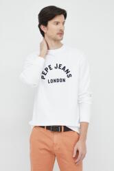 Pepe Jeans hanorac de bumbac barbati, culoarea alb, modelator PPYX-BLM0FL_00X