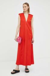 By Malene Birger rochie din lana culoarea rosu, maxi, evazati PPYX-SUD1CJ_33X