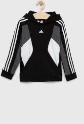 Adidas bluza copii U 3S CB HOODIE culoarea negru, cu glugă, modelator PPYX-BLK008_99X