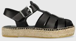 Karl Lagerfeld sandale de piele KAMINI STACK femei, culoarea negru, cu platforma, KL80295 PPYX-OBD256_99X