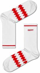Happy Socks sosete Zig Zag culoarea alb PPYX-LGU096_00X