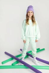 Coccodrillo pantaloni de trening din bumbac pentru copii culoarea turcoaz, neted PPYX-SPG036_65X