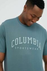 Columbia tricou din bumbac Rockaway River culoarea verde, cu model 2022181 PPYX-TSM1E4_67X