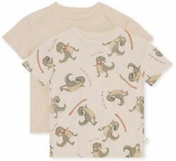 Konges Sløjd tricou de bumbac pentru copii 2-pack culoarea bej, cu imprimeu PPYX-TSK0BC_01X