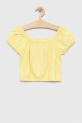 GAP bluza de in pentru copii culoarea galben, neted PPYX-BDG02G_11X